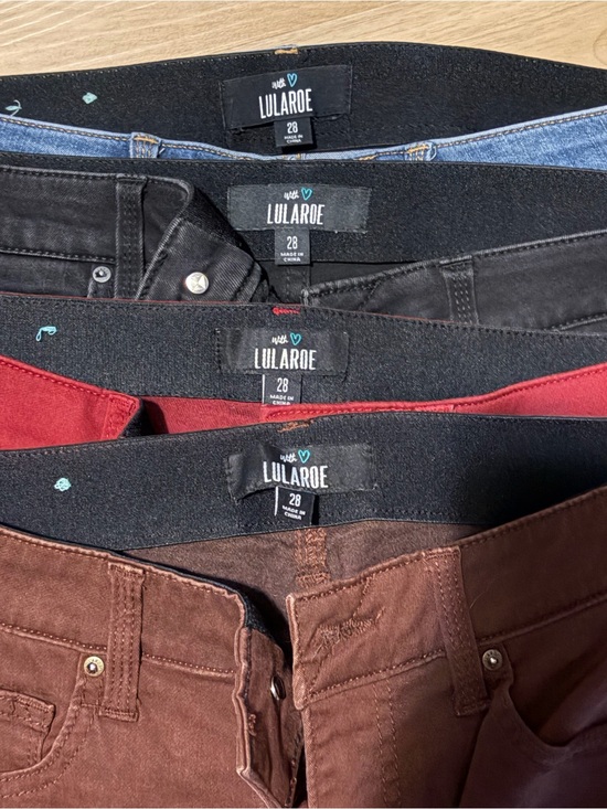 LuLaRoe Denim - LuLaRoe Denim jeans Lot in Blue, Black, Brick Red, Brown